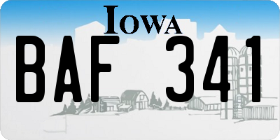 IA license plate BAF341