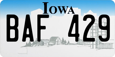 IA license plate BAF429
