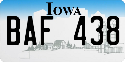 IA license plate BAF438
