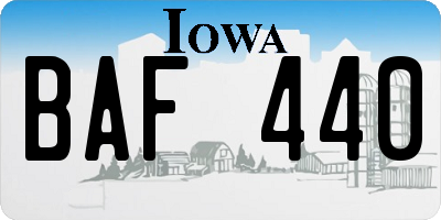 IA license plate BAF440