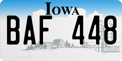 IA license plate BAF448
