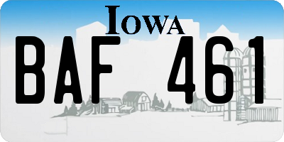 IA license plate BAF461