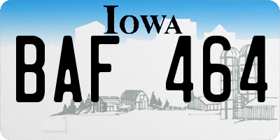 IA license plate BAF464