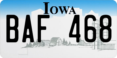 IA license plate BAF468