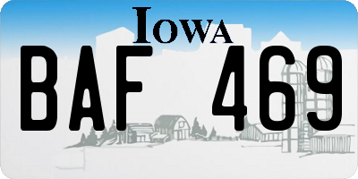 IA license plate BAF469