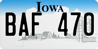 IA license plate BAF470