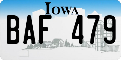 IA license plate BAF479