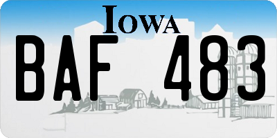 IA license plate BAF483