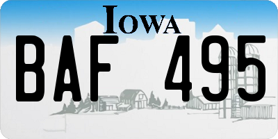 IA license plate BAF495