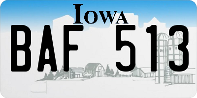 IA license plate BAF513