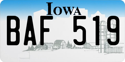 IA license plate BAF519