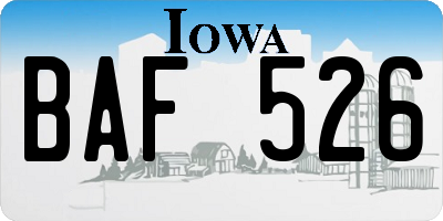 IA license plate BAF526