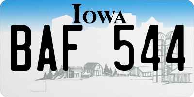 IA license plate BAF544