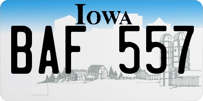 IA license plate BAF557