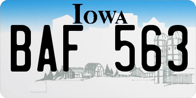 IA license plate BAF563