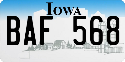 IA license plate BAF568
