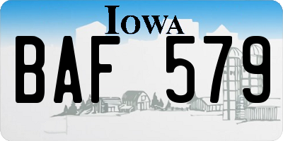 IA license plate BAF579