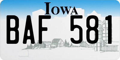 IA license plate BAF581