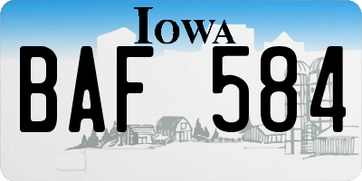 IA license plate BAF584