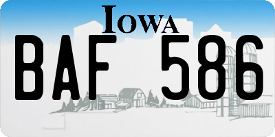 IA license plate BAF586