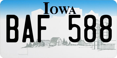 IA license plate BAF588