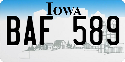 IA license plate BAF589