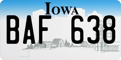 IA license plate BAF638