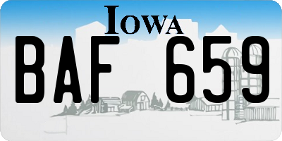 IA license plate BAF659