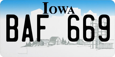 IA license plate BAF669