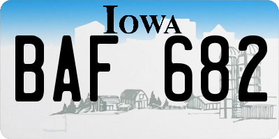 IA license plate BAF682