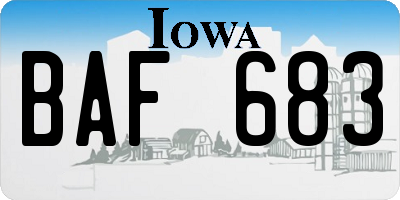 IA license plate BAF683