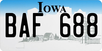 IA license plate BAF688