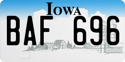 IA license plate BAF696