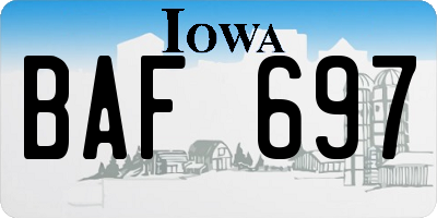IA license plate BAF697