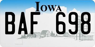 IA license plate BAF698