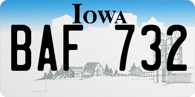 IA license plate BAF732
