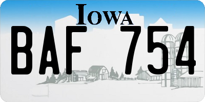 IA license plate BAF754