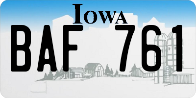 IA license plate BAF761