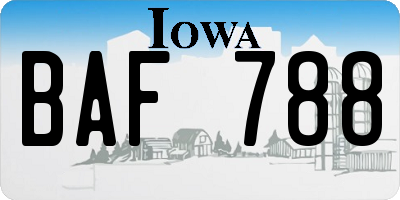 IA license plate BAF788