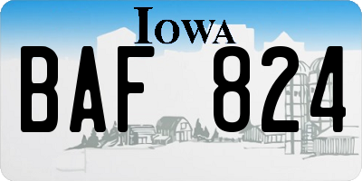 IA license plate BAF824