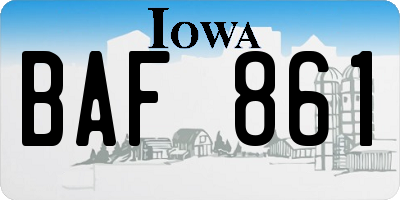 IA license plate BAF861