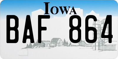 IA license plate BAF864