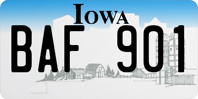 IA license plate BAF901
