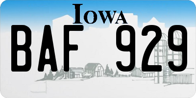 IA license plate BAF929