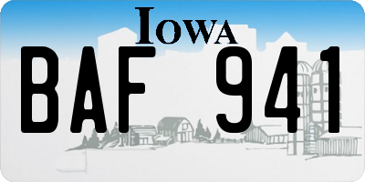 IA license plate BAF941