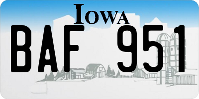 IA license plate BAF951