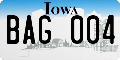 IA license plate BAG004
