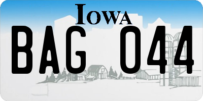 IA license plate BAG044