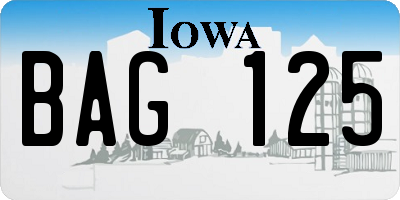 IA license plate BAG125