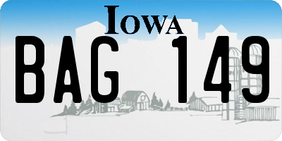 IA license plate BAG149